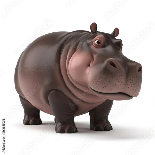 Fototapeta hippopotamus isolated on white background
