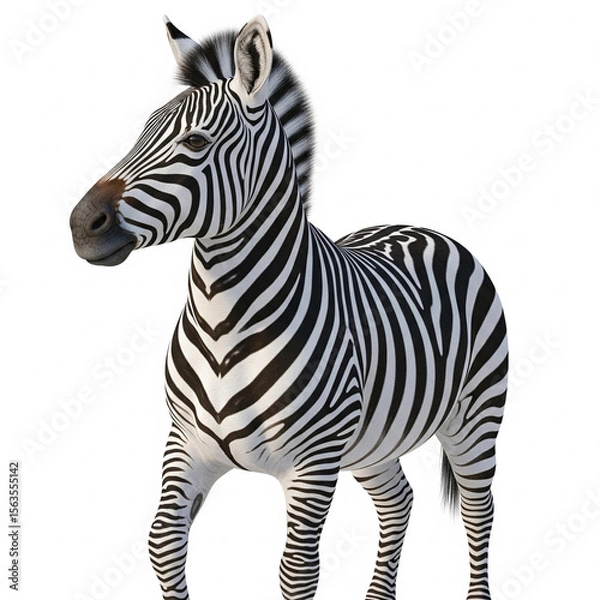 Fototapeta zebra isolated on white