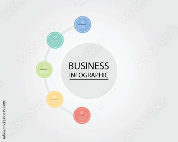 Obraz Business Infographic modern design template for banners and infographics for 5 circle step 