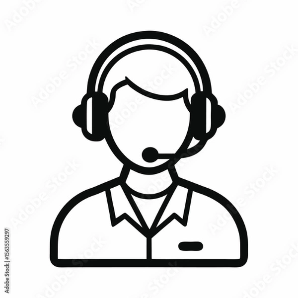 Obraz customer service representative, support agent or call center vector
