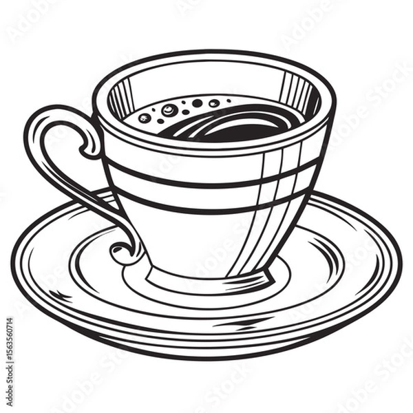 Obraz Coffee Cup Isolated on White Background Vector Illustration