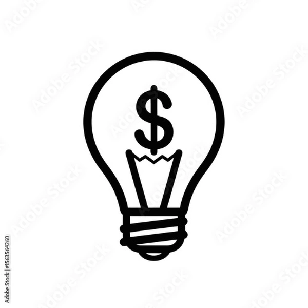 Fototapeta Investment banking concept light bulb with dollar sign  