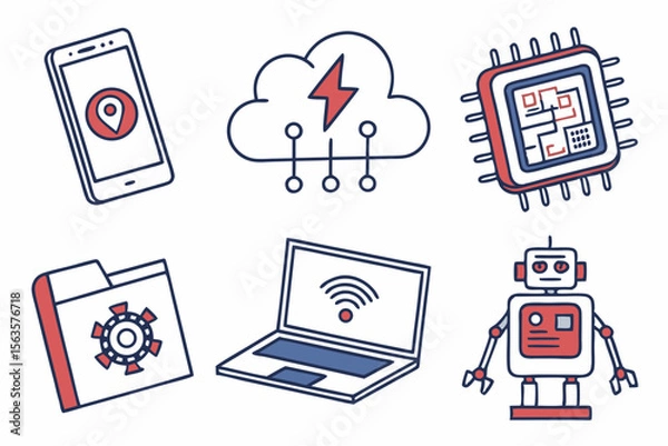 Fototapeta set of icons for web design