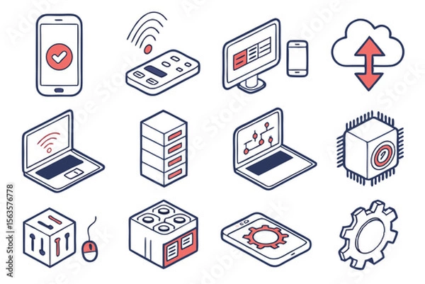 Obraz communication icons set