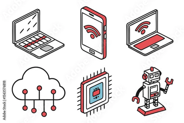 Fototapeta set of icons for web