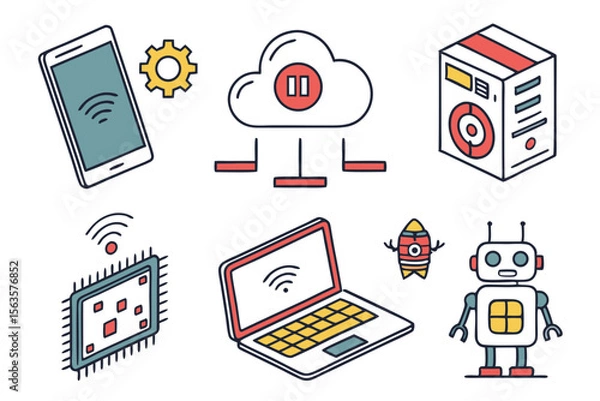 Fototapeta set of icons for web design