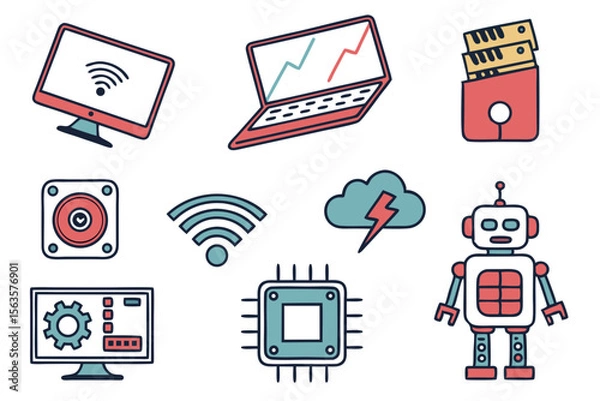 Obraz communication icons set