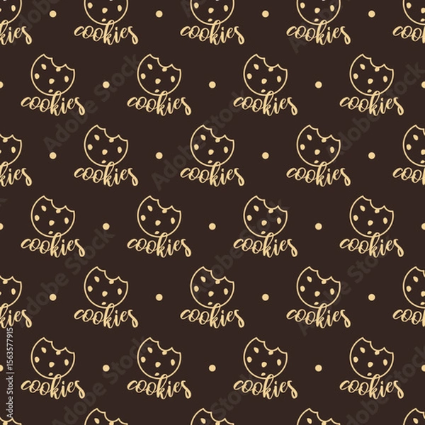 Fototapeta Sweet Cravings Cookie Love Snack Vector Pattern can be use for background, template, and apparel