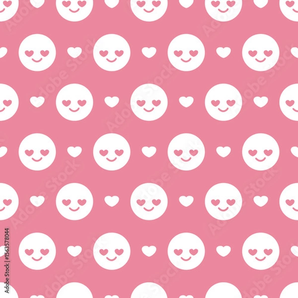 Fototapeta Love in the Air Adoring Emoticons Seamless Heart can be use for background and apparel design