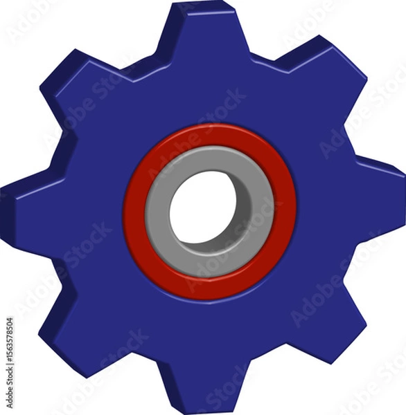 Obraz 3D Gear Icon - Settings & Preferences Symbol