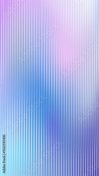 Fototapeta Pearlescent ribbed white glass texture. Frosted acrylic bath wall. Ribbed fluted door window closeup. 3d transparent ribbed glass wallpaper with refraction effect. Reeded glass wallpaper design.