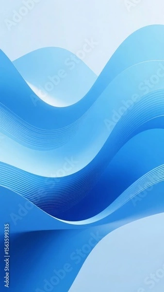 Obraz Abstract Blue Wavy Lines on Gradient Background