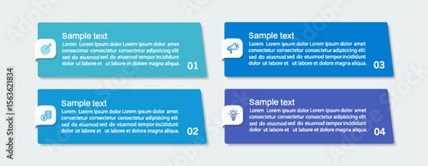 Obraz Infographic design template with icons and 4 options or steps. Can be used for process diagram, presentations, workflow layout, flow chart, info graph	
