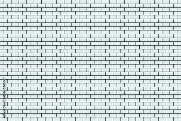 Fototapeta Azure color rectangular block pattern framed in black. Brickwork construction. Seamless pattern wall.