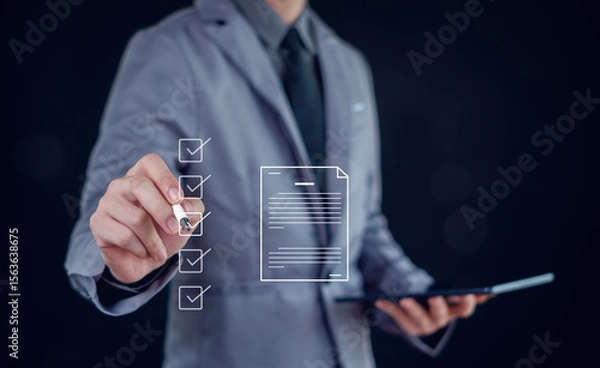 Fototapeta Quality management with Quality Assurance or QA and Quality Control or QC and improvement. Standardization and certification concept.