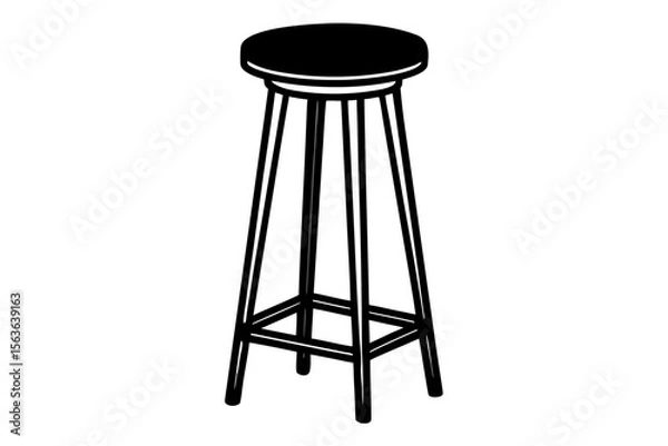 Fototapeta bar stool  silhouette vector 