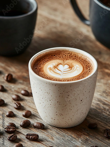 Fototapeta Brewing the perfect coffee a cozy home experience capturing close-up photography of flavorful aroma in a rustic atmosphere