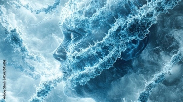 Obraz Abstract face, icy, ethereal