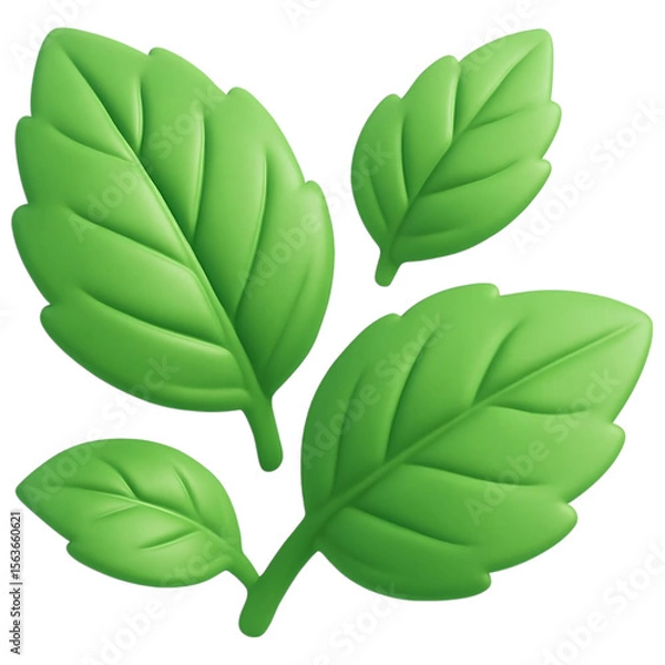 Obraz mint leaf 3d icon on transparent background