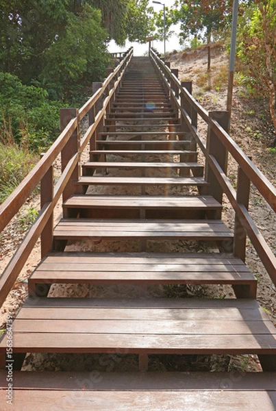 Obraz Wooden stairway of the leading on to the boardwalk