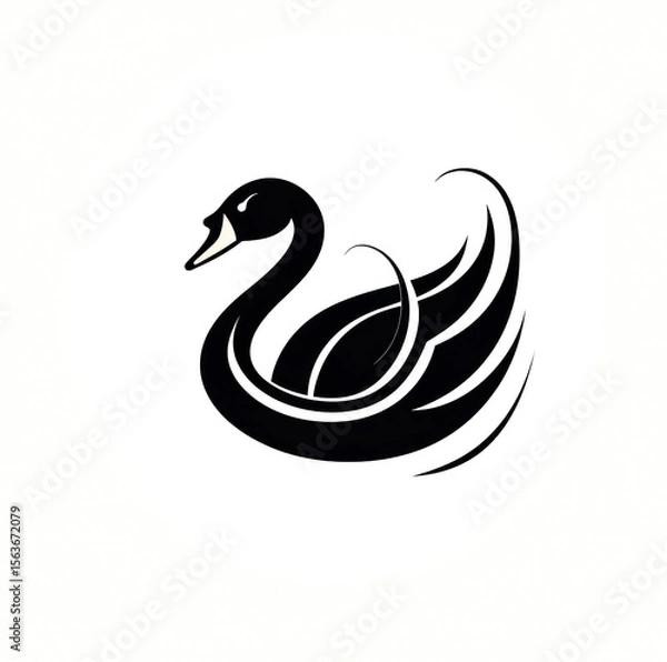Obraz Black swan logo