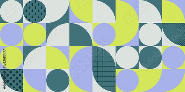 Fototapeta  Abstract geometric pattern with circles and half circles