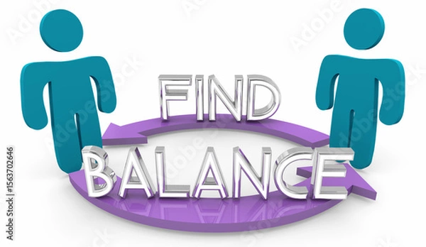 Fototapeta Find Balance Two People Compromise Negotiation Harmony 3d Illustration