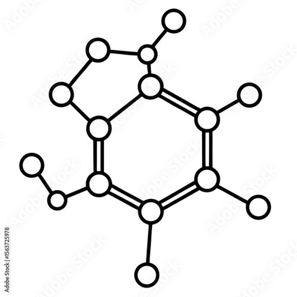 Fototapeta Collagen Molecule Outline Vector | Generative AI & Linocut Silhouette Design