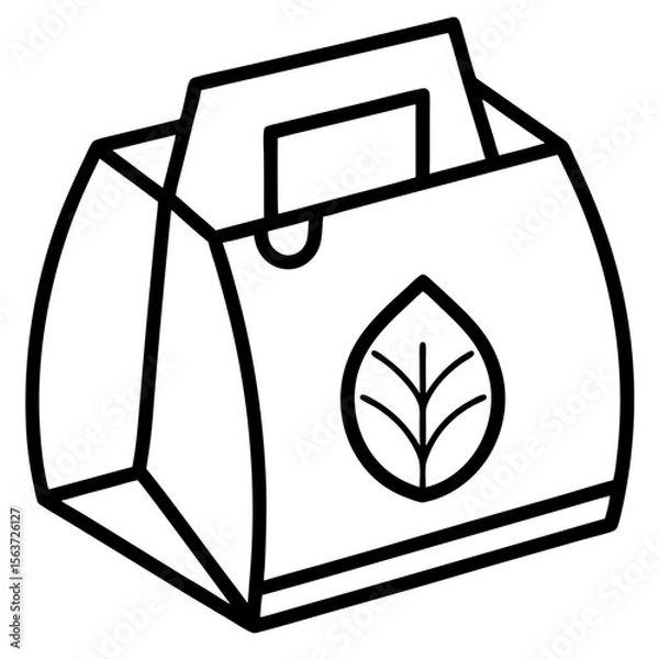 Fototapeta Eco-Friendly Packaging Icon Set – Generative AI Vector & Linocut Silhouette Design