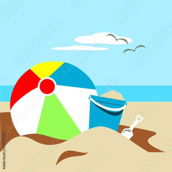 Obraz Beach ball on the beach