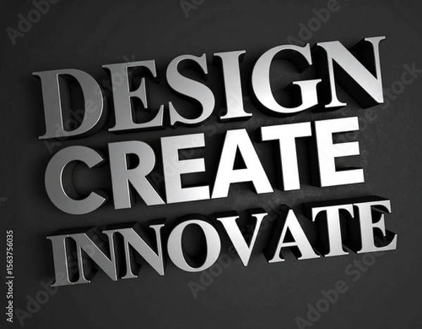 Obraz Design Create Innovate 3D Metallic Text