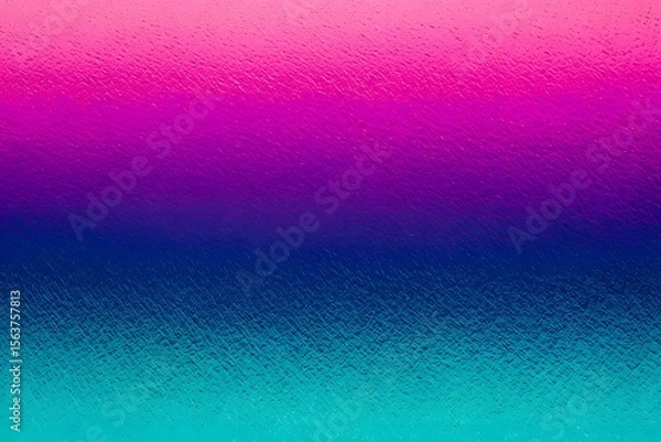 Fototapeta Vibrant gradient background transitioning from bright pink through magenta and deep purple to cool turquoise with a textured surface effect