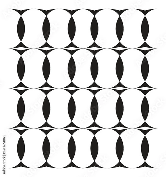 Obraz Black seamless geometric pattern vector design.