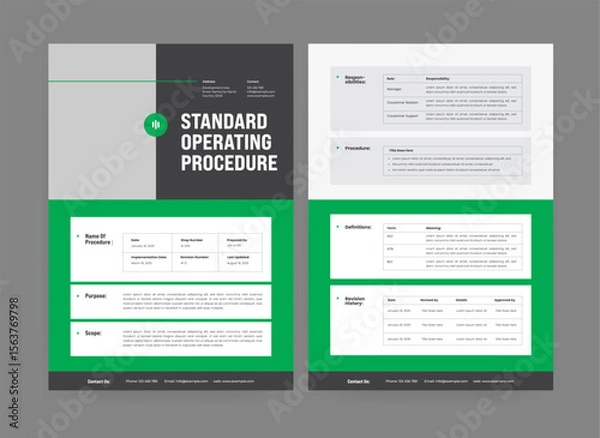 Fototapeta Standard Operating Procedure Design,  Business  Flyer, Pamphlet template 