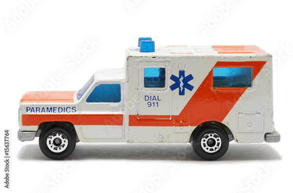 Obraz ambulance, isolated on white.