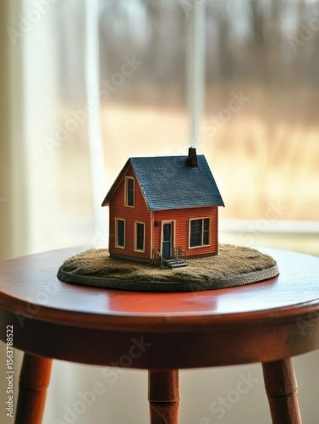 Obraz premium quality visual of house on table of real estate agent