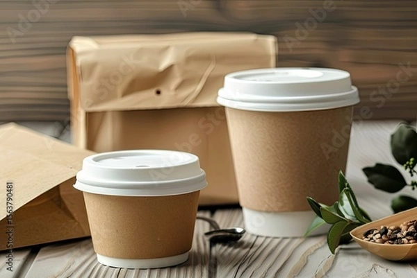 Obraz Sharp Image of Take Away Food Packaging Mockup Design