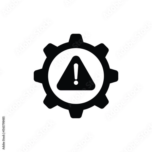 Fototapeta System error icon and glyph design on a white background