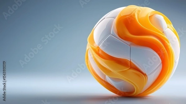 Fototapeta Minimalist 3D Floating Sports Objects on Clean Modern Background, Conceptual Design, Horizontal 16:9, Isolated for Creative Stock Use