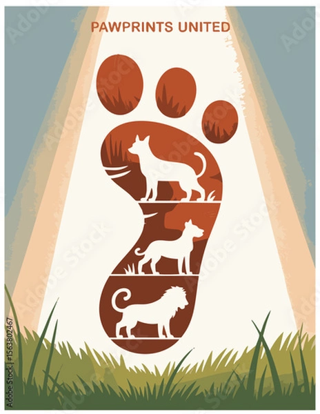 Obraz Footprint with animals