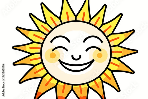 Fototapeta Smiling Sun Clipart-Happy Sunshine Vector Graphic-Bright and Cheerful Sun Illustration-Perfect for Kids Projects-Add Sunshine to Your Designs-Download Now-Positive Vibes Only
