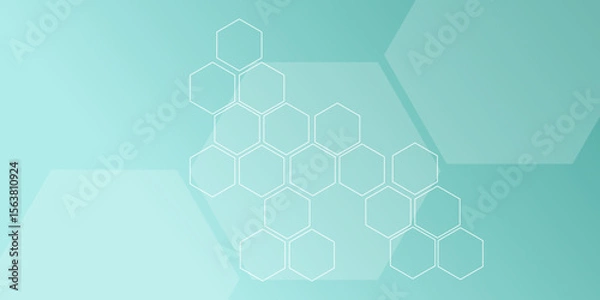 Obraz Abstract Hexagon Blue Grid Tech Background Design. Geometric Seamless Technology Pattern Background.

