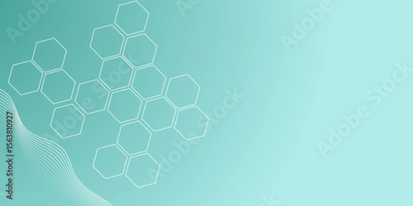 Obraz Abstract Hexagon Blue Grid Tech Background Design. Geometric Seamless Technology Pattern Background.
