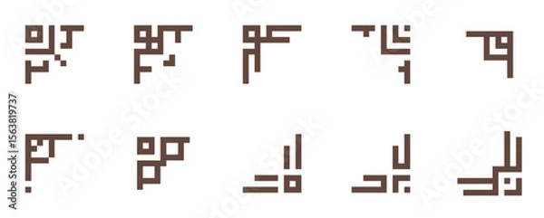 Obraz corner frame vector elements on transparent background