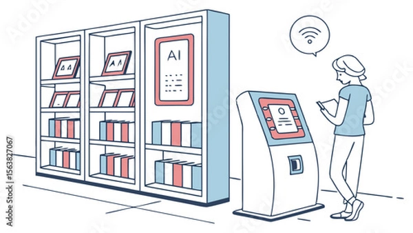 Obraz Modern Automated Library: AI and Digital Resources