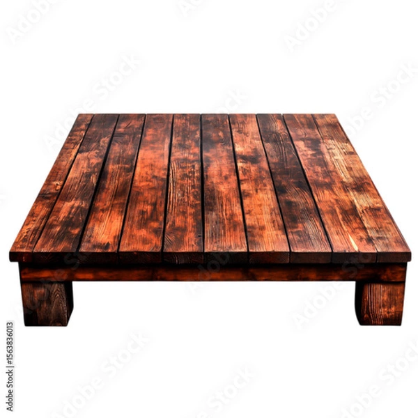 Fototapeta Rustic Wooden Platform with Weathered Texture and Vibrant Grains for Creative Projects