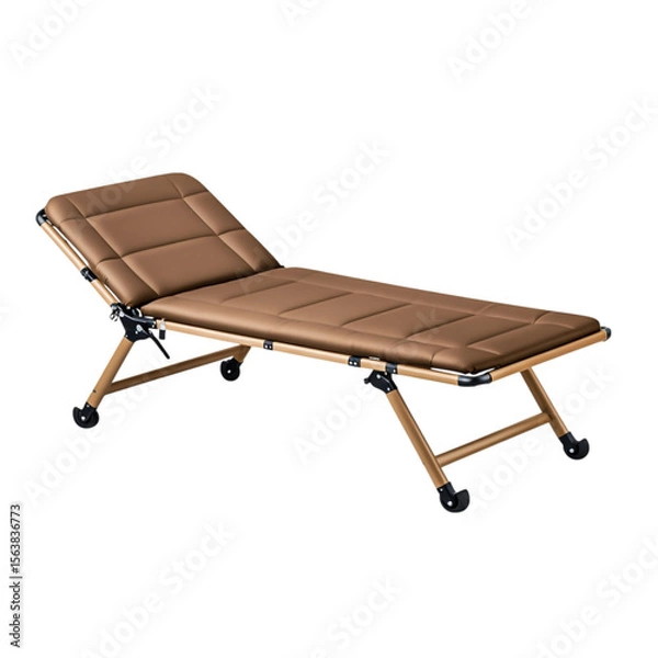Fototapeta Brown Adjustable Lounge Chair for Outdoor Spaces with Modern Design and Comfort