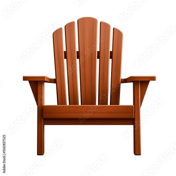 Fototapeta Wooden Adirondack Chair in Solid Color with Comfortable Design for Outdoor Spaces