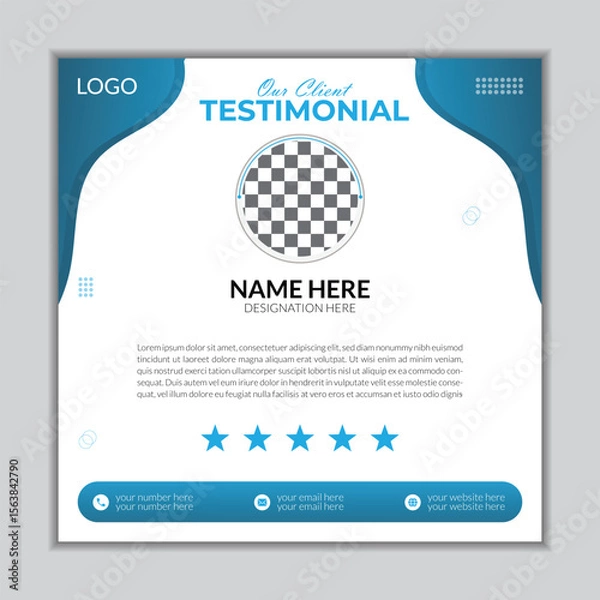 Obraz Client testimonials social media post design vactor template