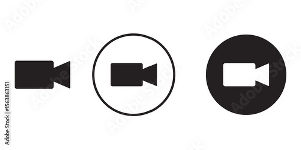 Fototapeta Video camera icons set. movie sign. video camera symbol. video camera icon for streaming , face time icons video call symbol.